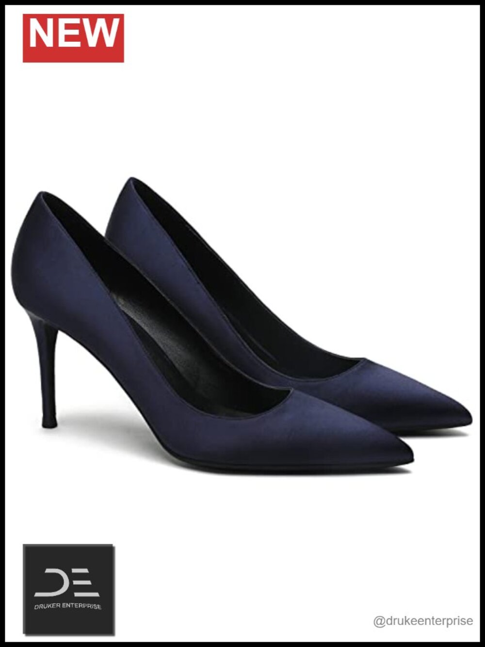 Women Classic Stiletto High Heel Pumps Pointed Toe Satin Slip On Dress Shoes 3"